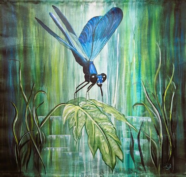 Kačji pastir, akril-platno, 116x110 cm, 2025, Martina Kozamernik